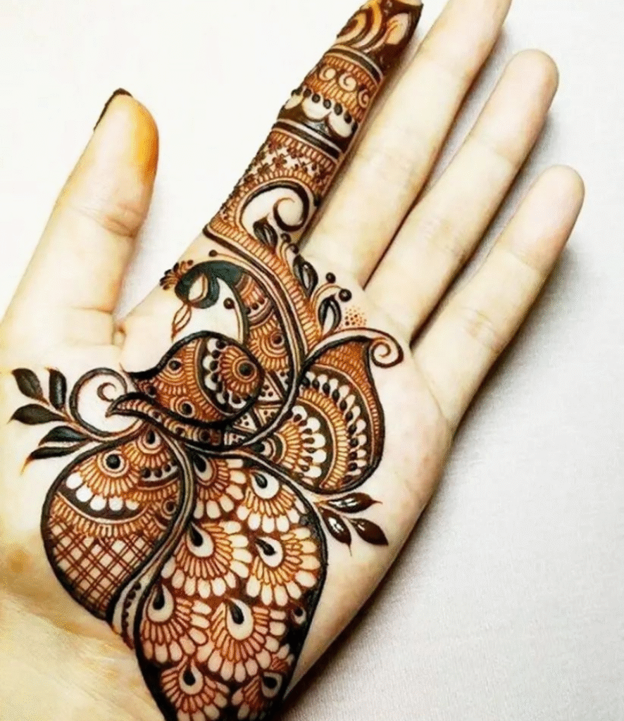 Aasan peacock mehndi design
