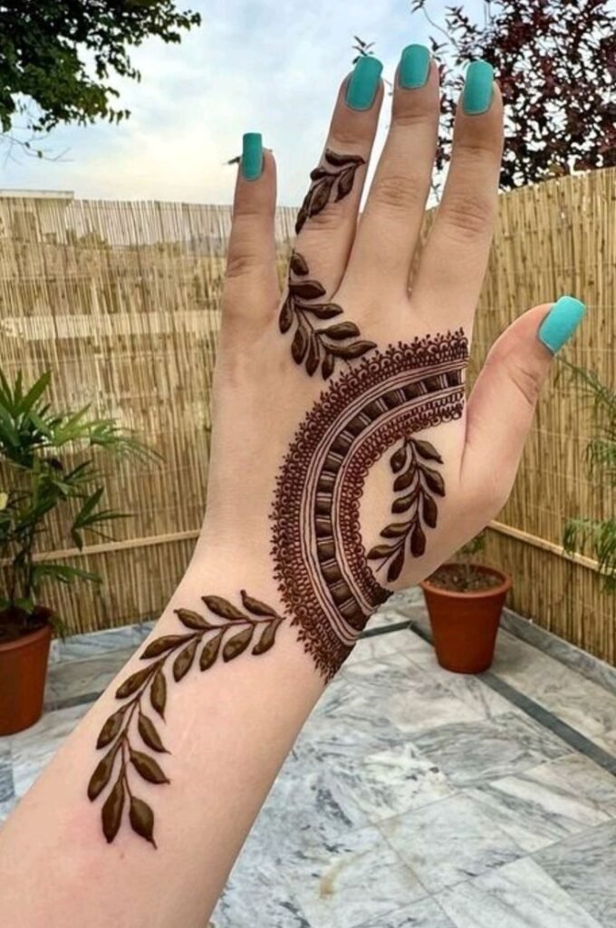 Easy fancy mehndi design