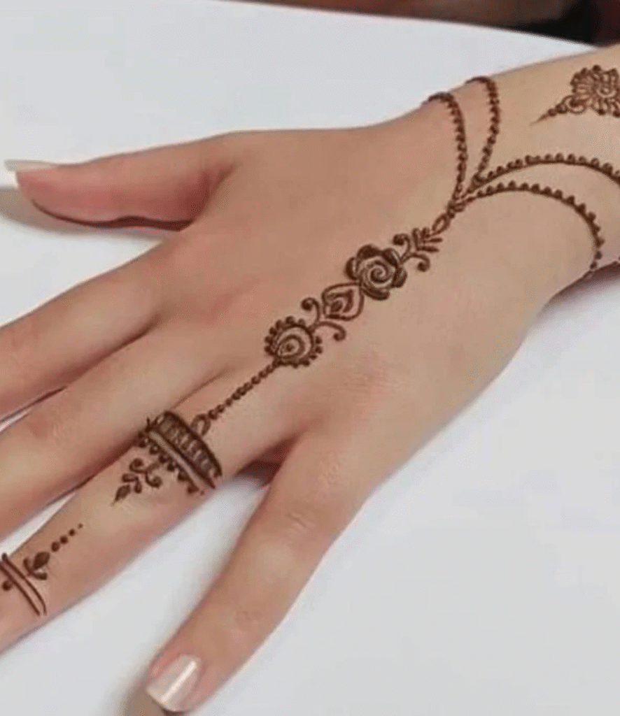 SIMPLE SHORT MEHNDI DESIGN