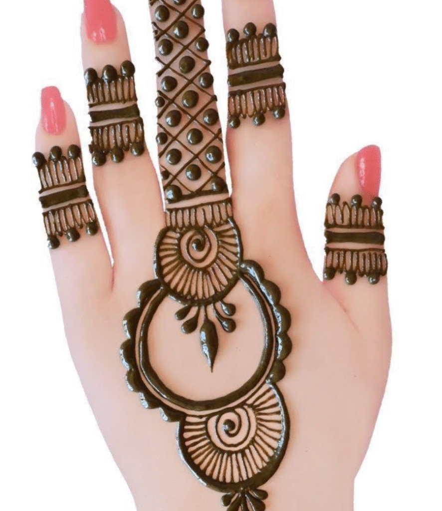 back heart mehndi design