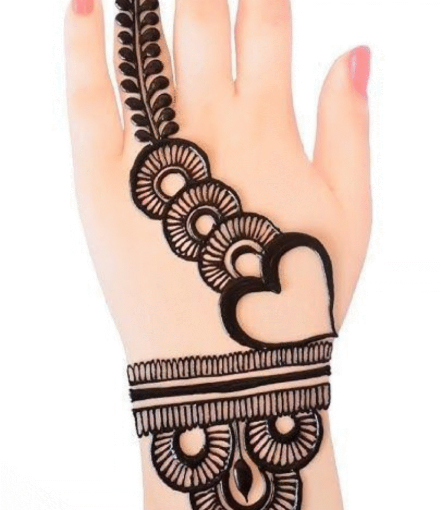beautiful heart mehndi design
