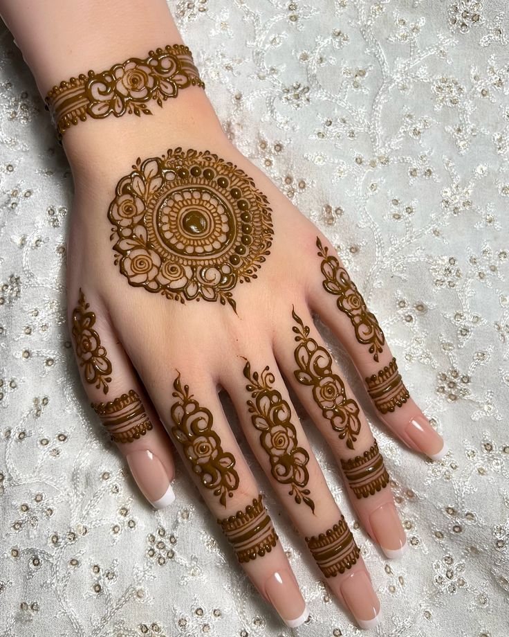 beautiful palm mehndi design