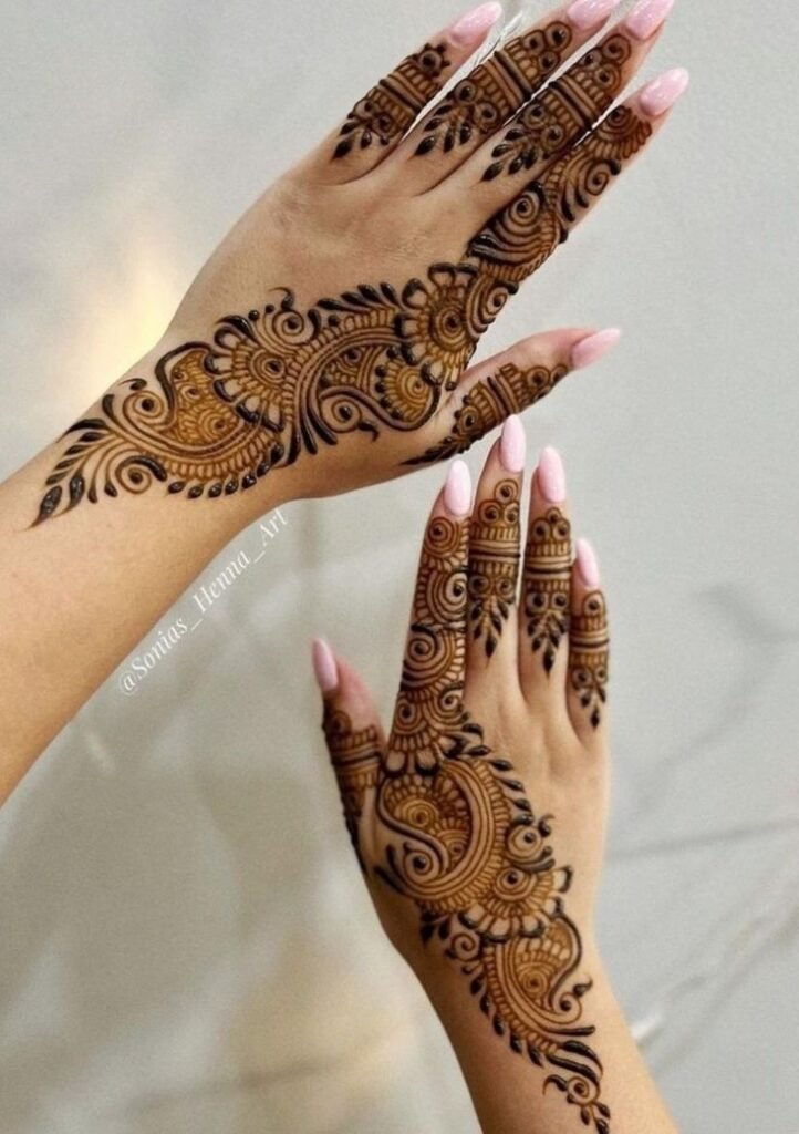 both hand palm mehndi
