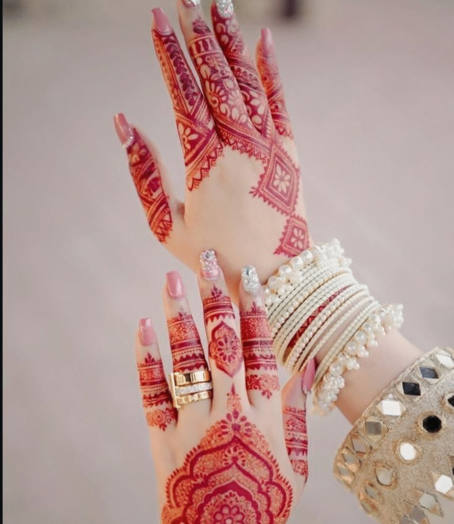 cute engagement mehndi design