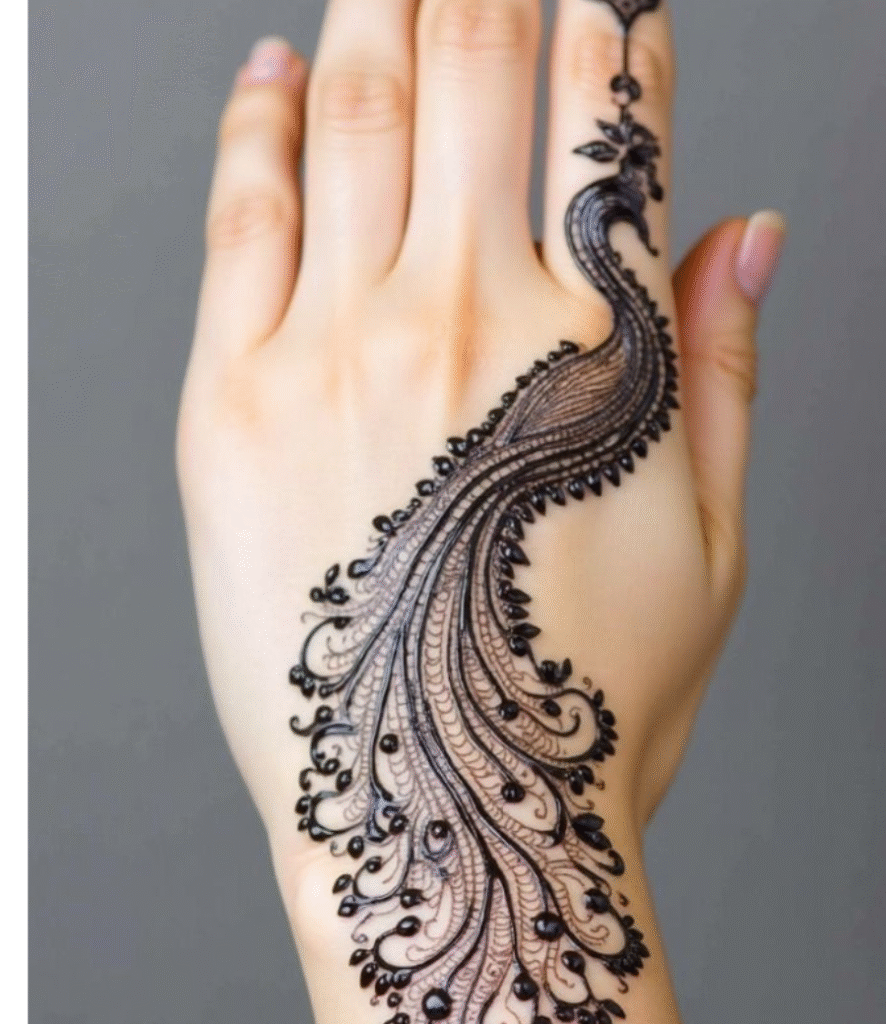 cute peacock mehndi design