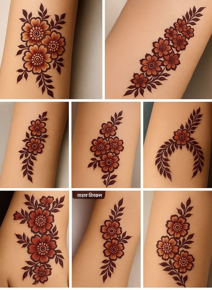 different floral mehndi designs