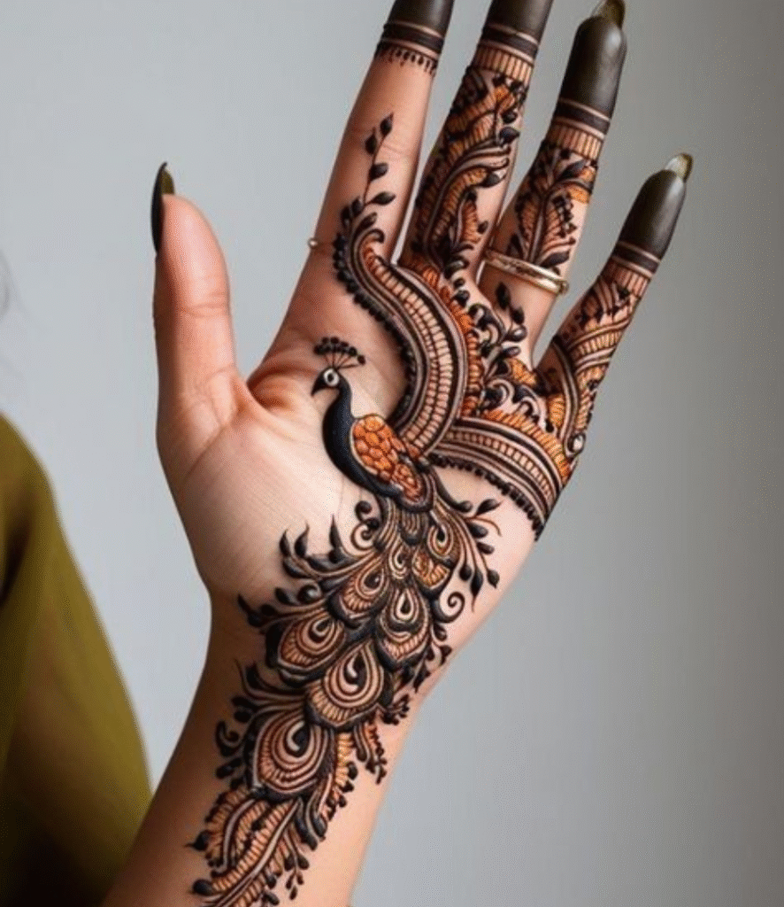 double peacock mehndi design