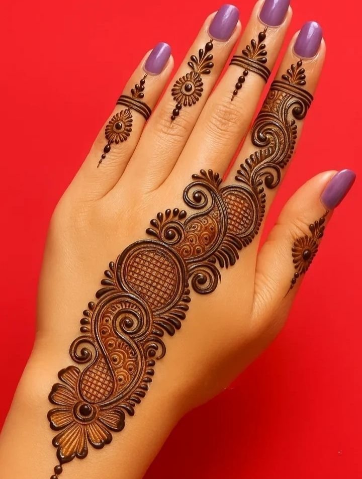 dubai mehndi design back hand simple photos