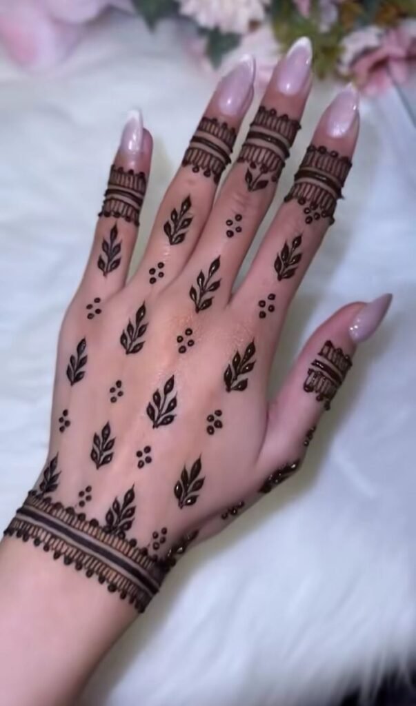easy palm mehndi design