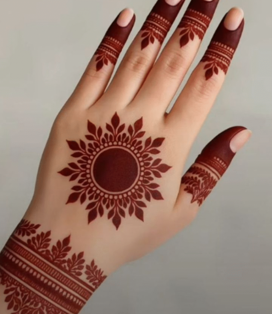 engagement mehndi design back hand