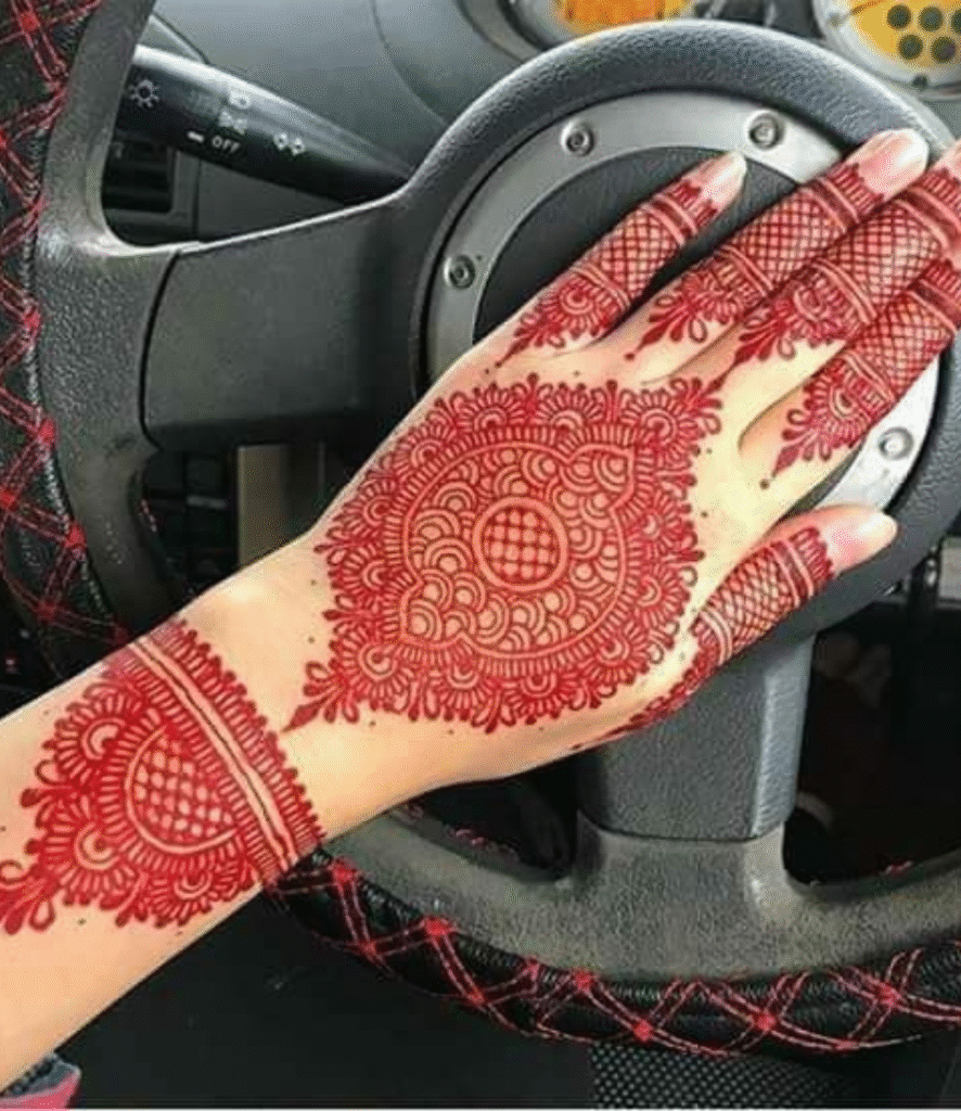 engagement mehndi design flower