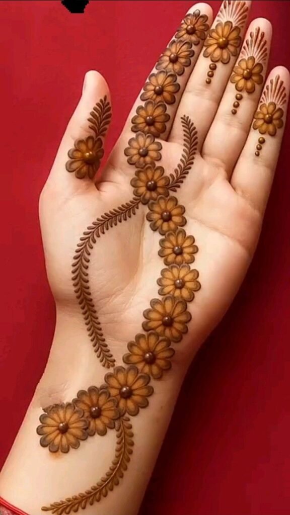 front floral mehndi