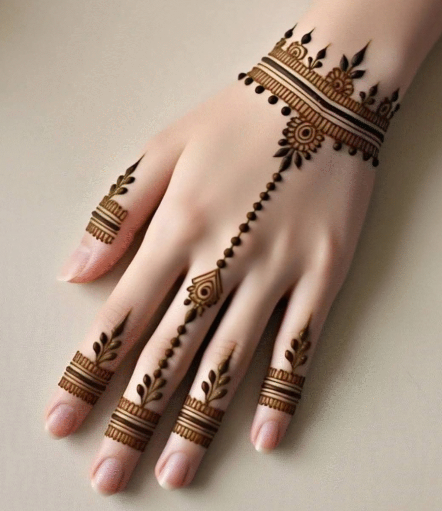 little flower engagement mehndi design