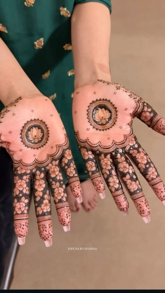 palm mehndi for brides