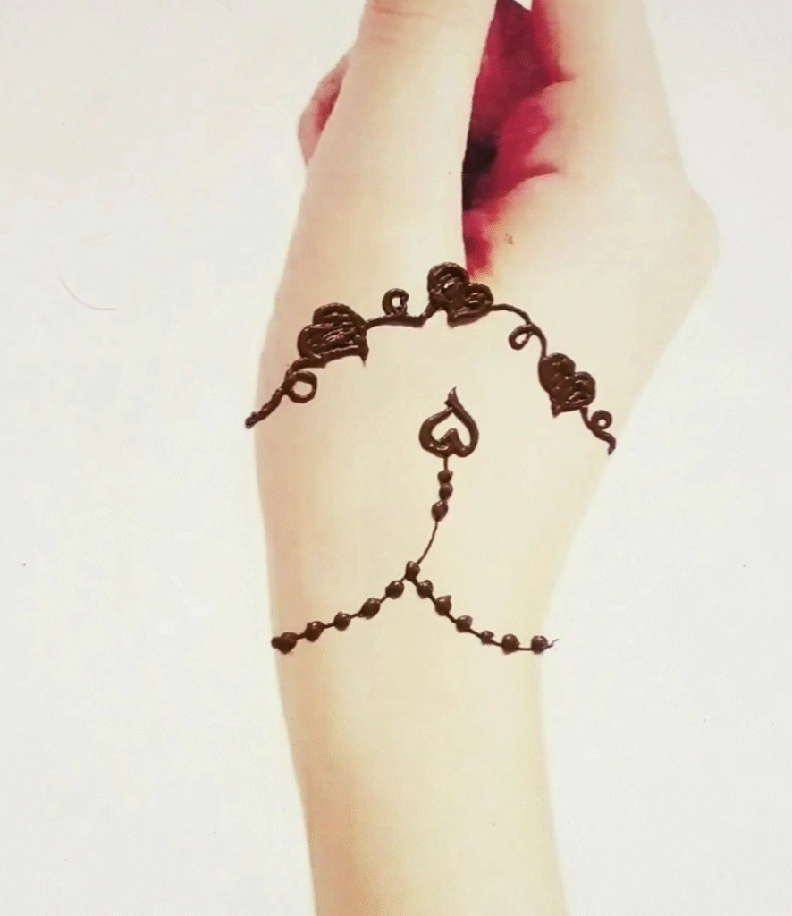 simple and heart mehndi design
