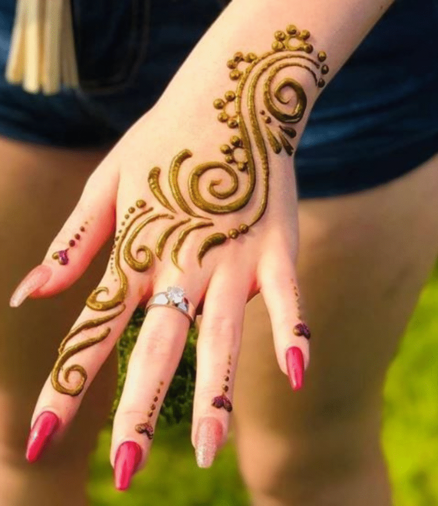 short mehndi design aage ka