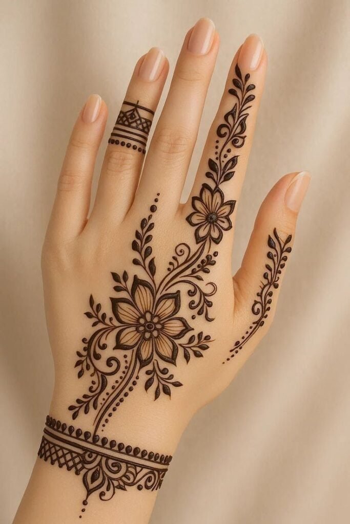 simple palm mehndi design