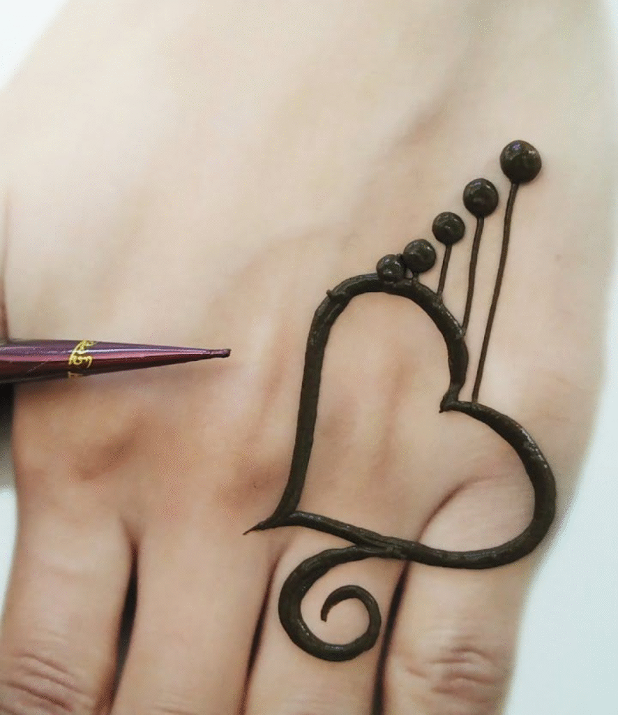 small back heart mehndi design
