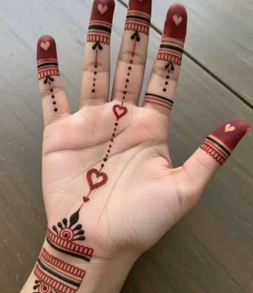 smart heart short mehndi design