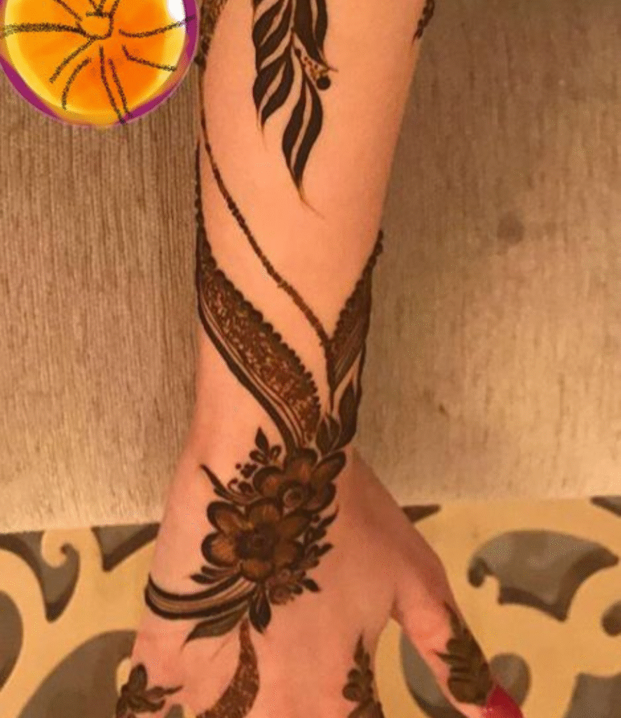 arm mehndi design for girl back hand