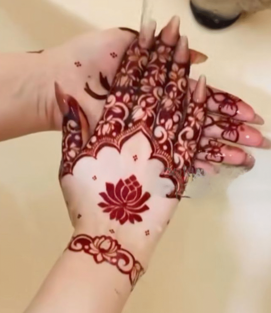 back lotus mehndi design