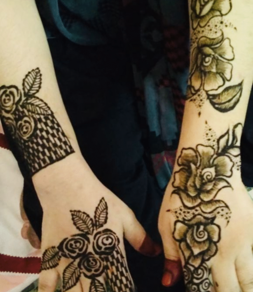 bridal full arm mehndi design
