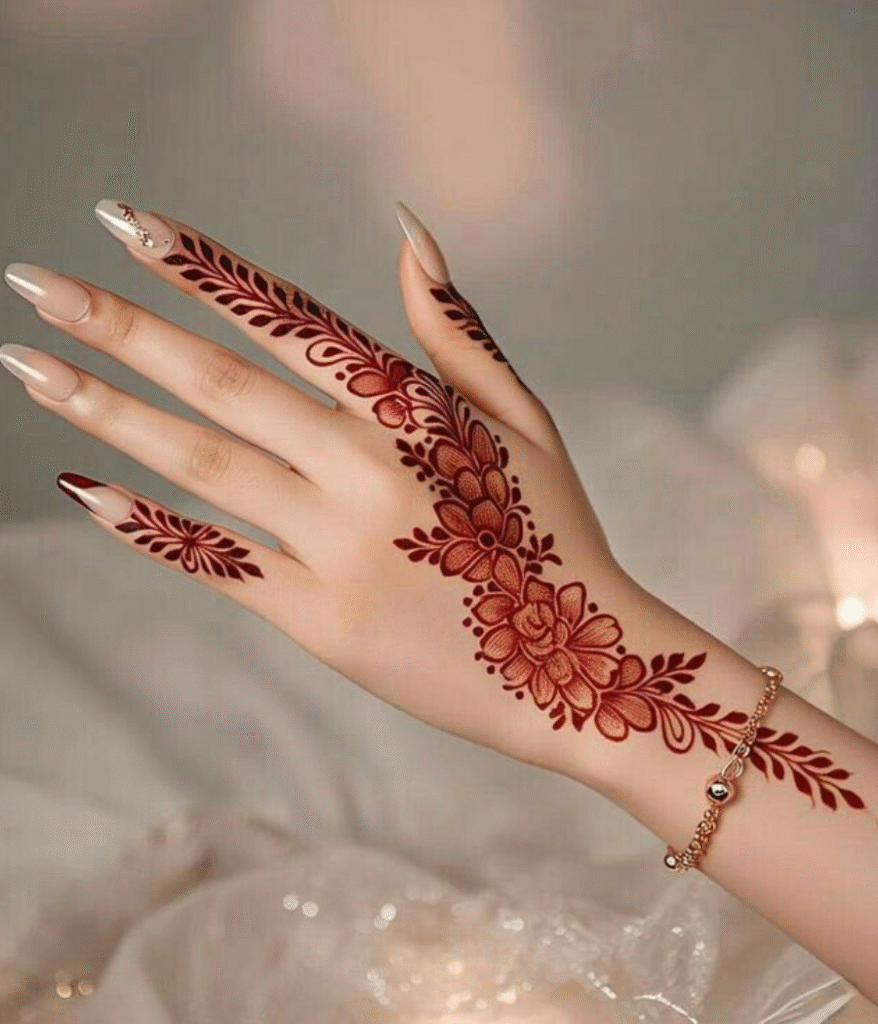 cool mehndi design for easy girls