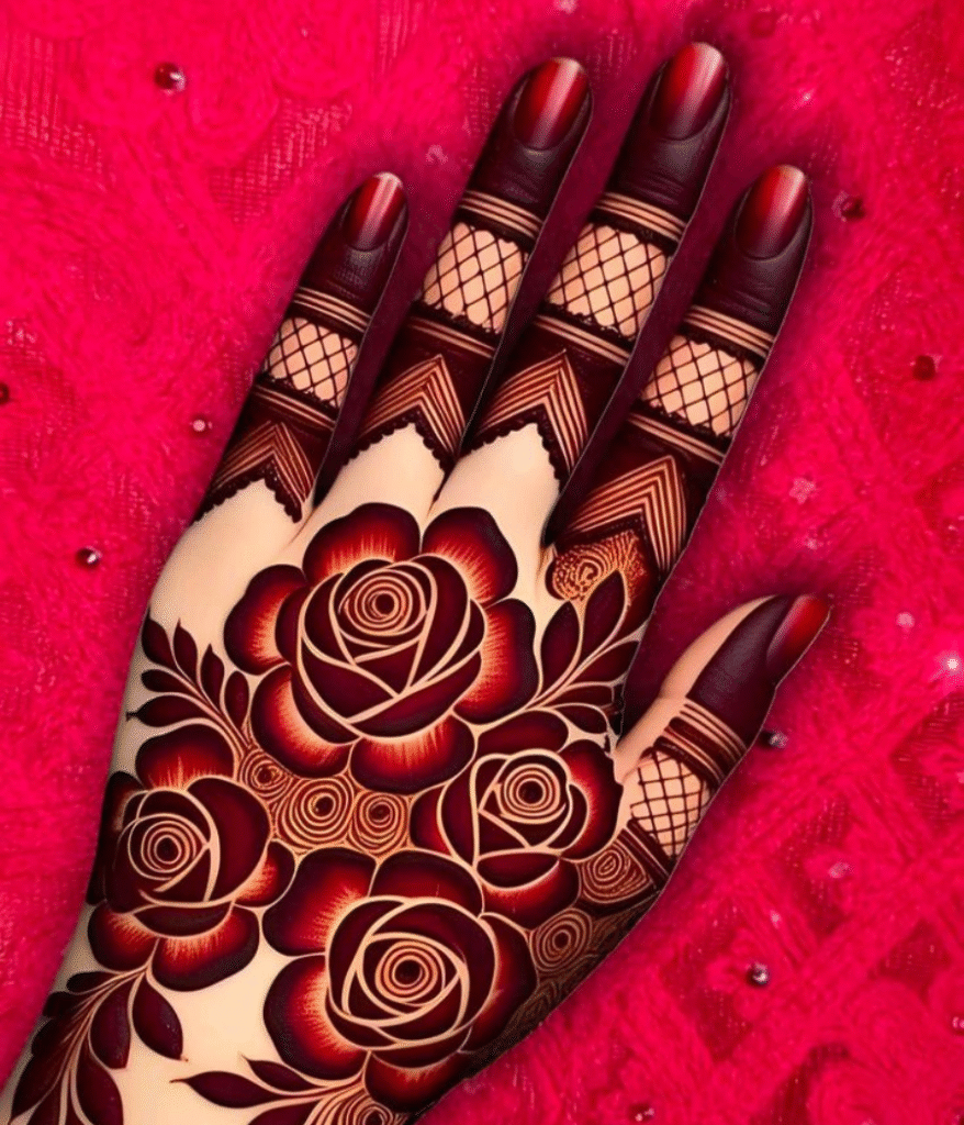 flower 3d mehndi design