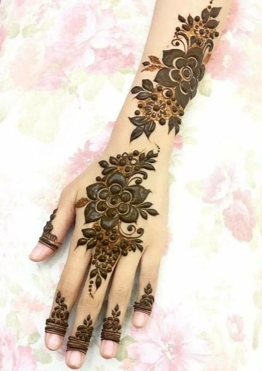 indian mehndi design back hand simple full hand