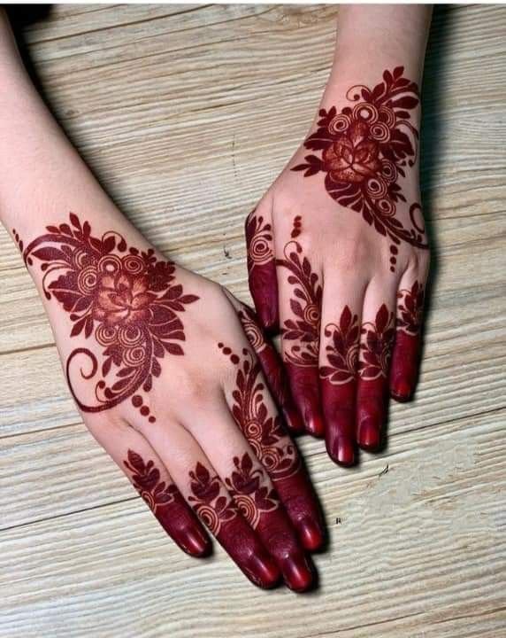 indian mehndi design simple and beautiful front hand