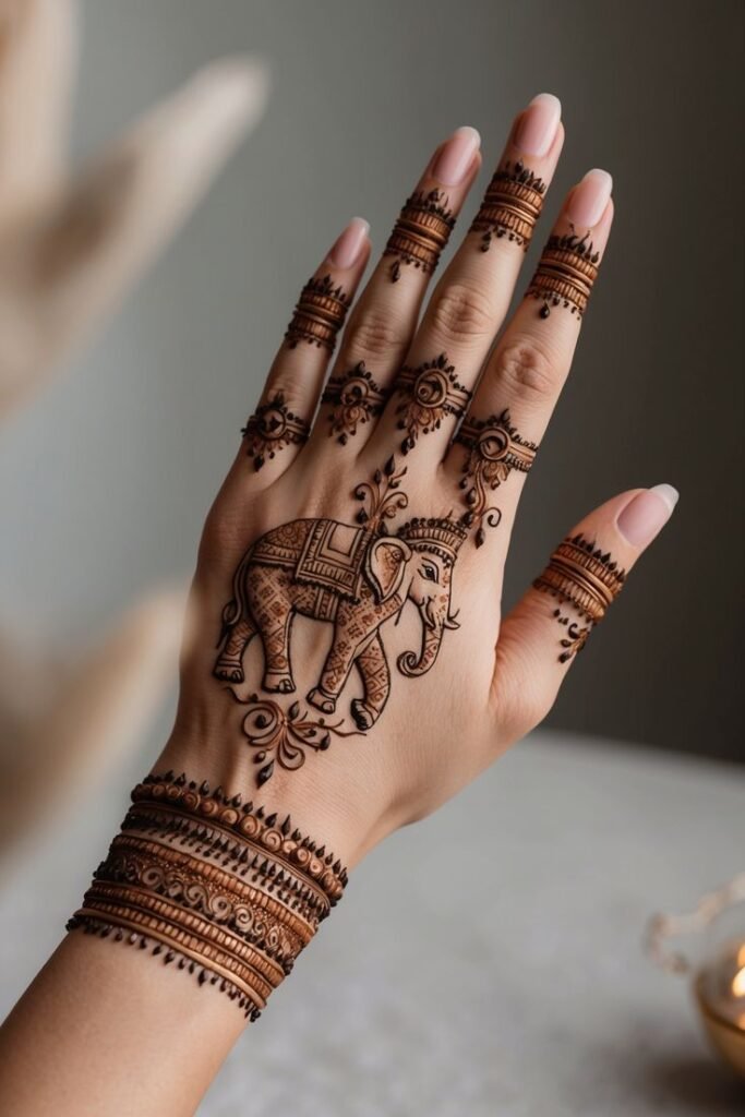 left-hand-elephant-mehndi-design