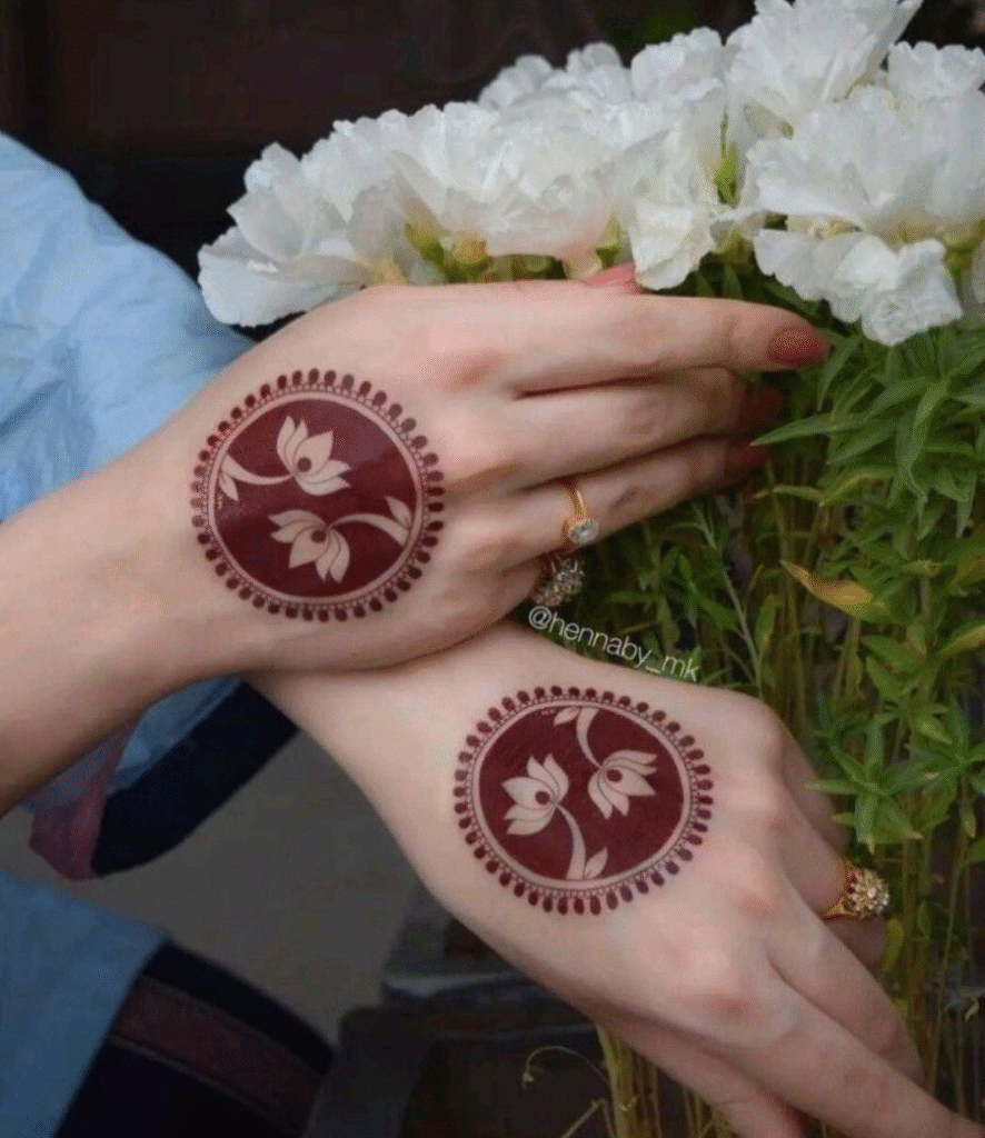 lotus henna design arabic