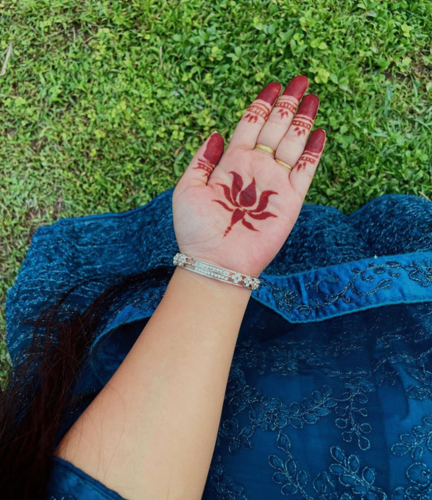 lotus mehndi design aesthetic pinterest