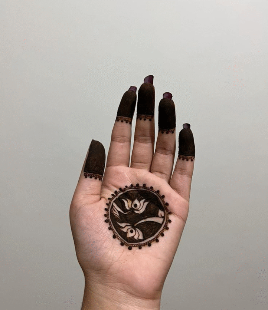 lotus mehndi design aesthetic simple