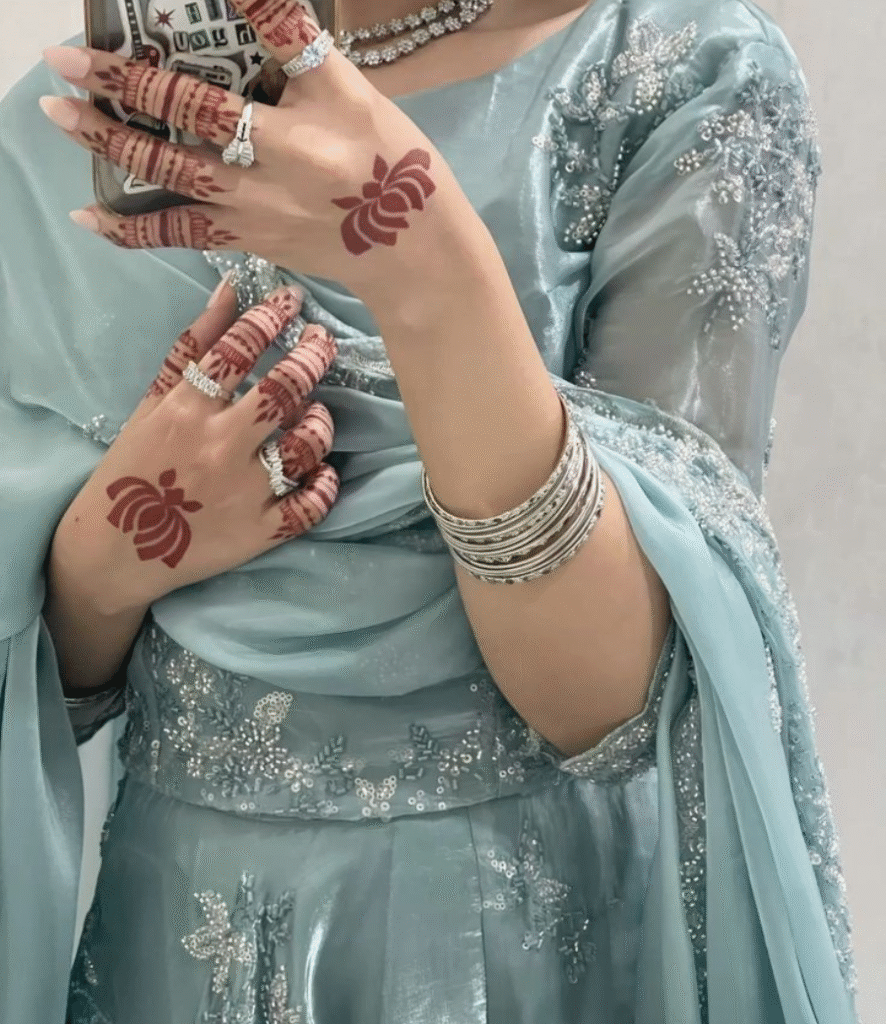 lotus mehndi design arabic