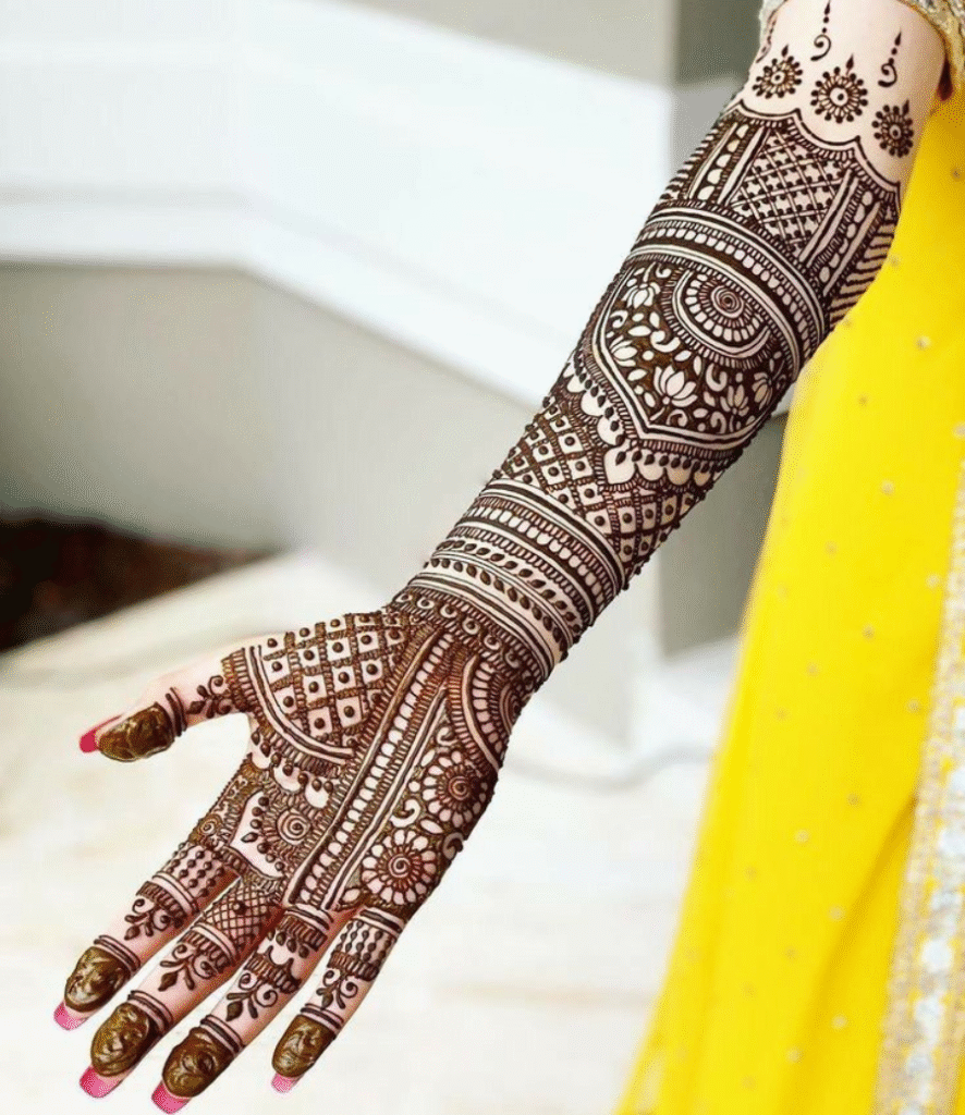 mehndi design arm to hand simple and beautiful