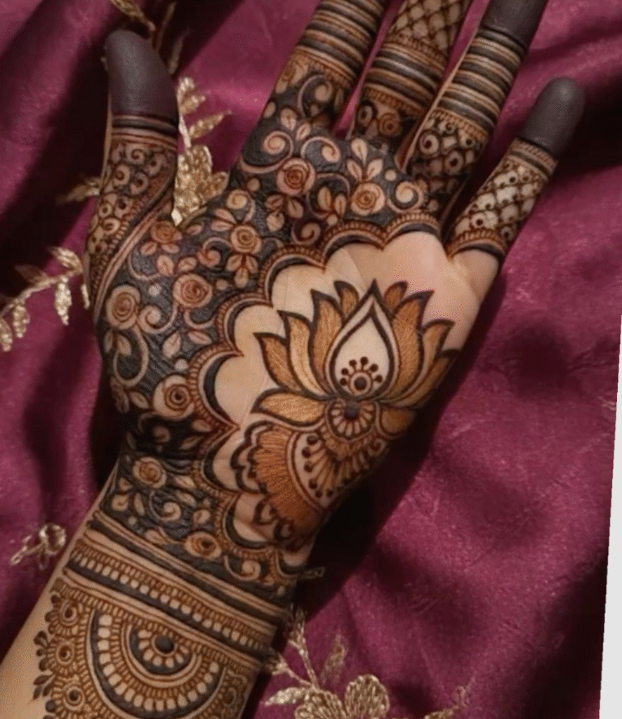 modern flower mehndi