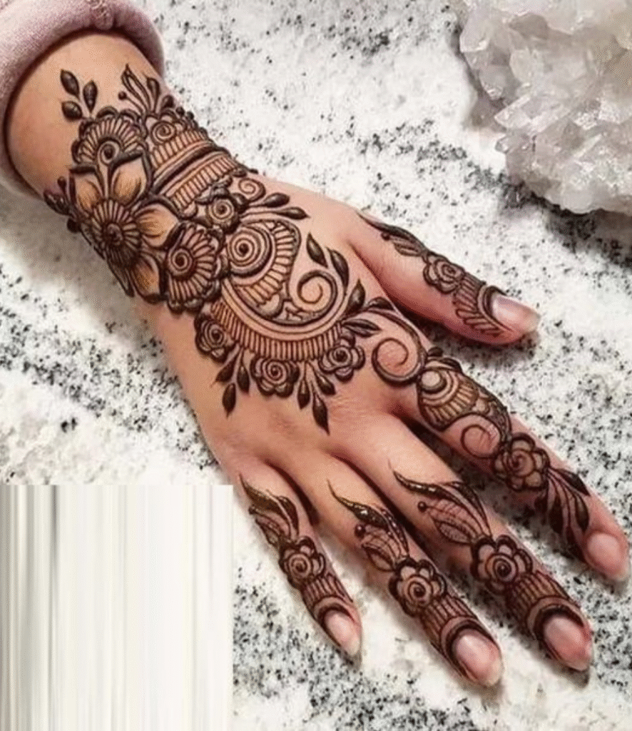 afghani mehndi for back hand