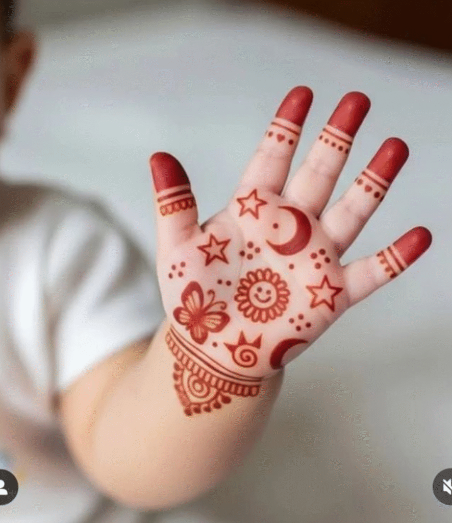 baby hand mehndi design arabic