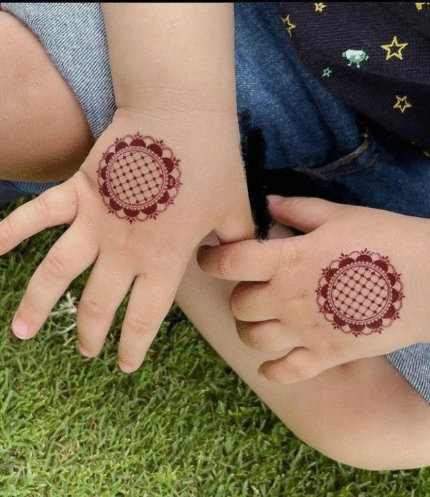 baby mehndi design back side