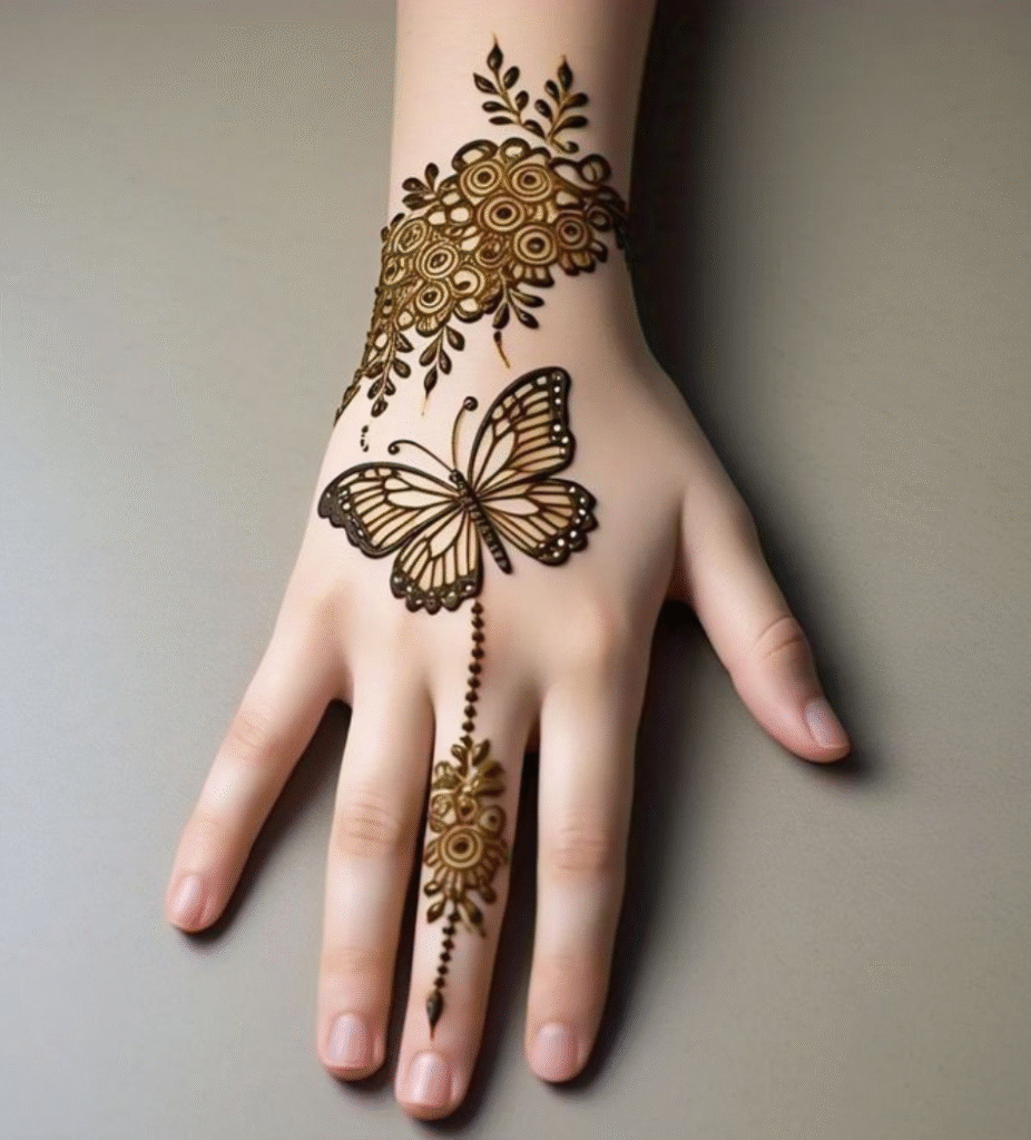 butterfly mehndi design 2026