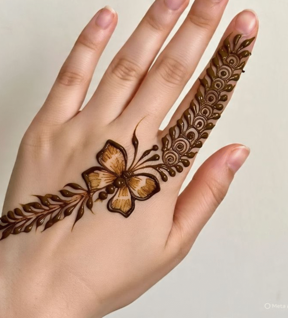cute butterfly mehndi design