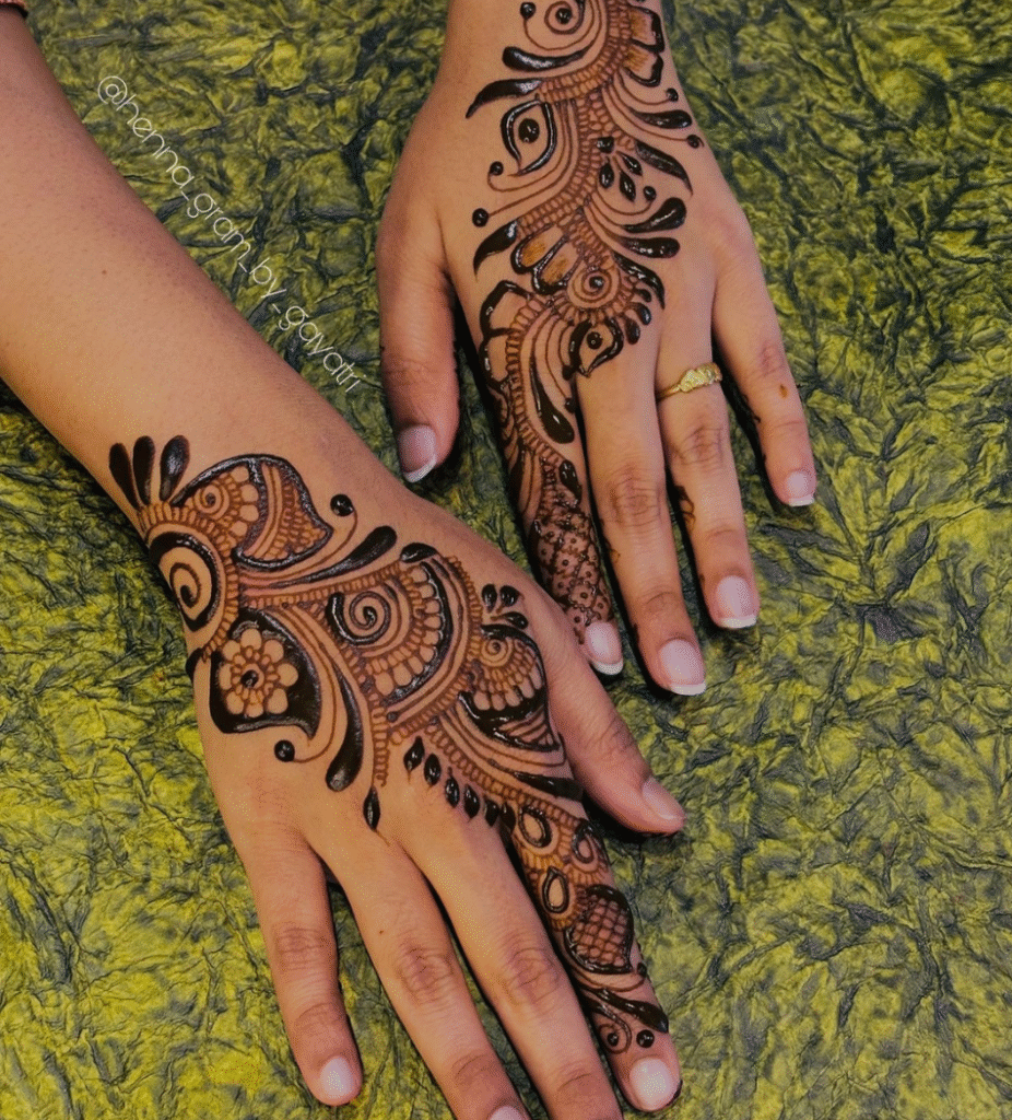 designer mehndi  design for both hands