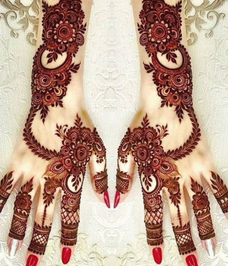 dubai mehndi design back hand simple