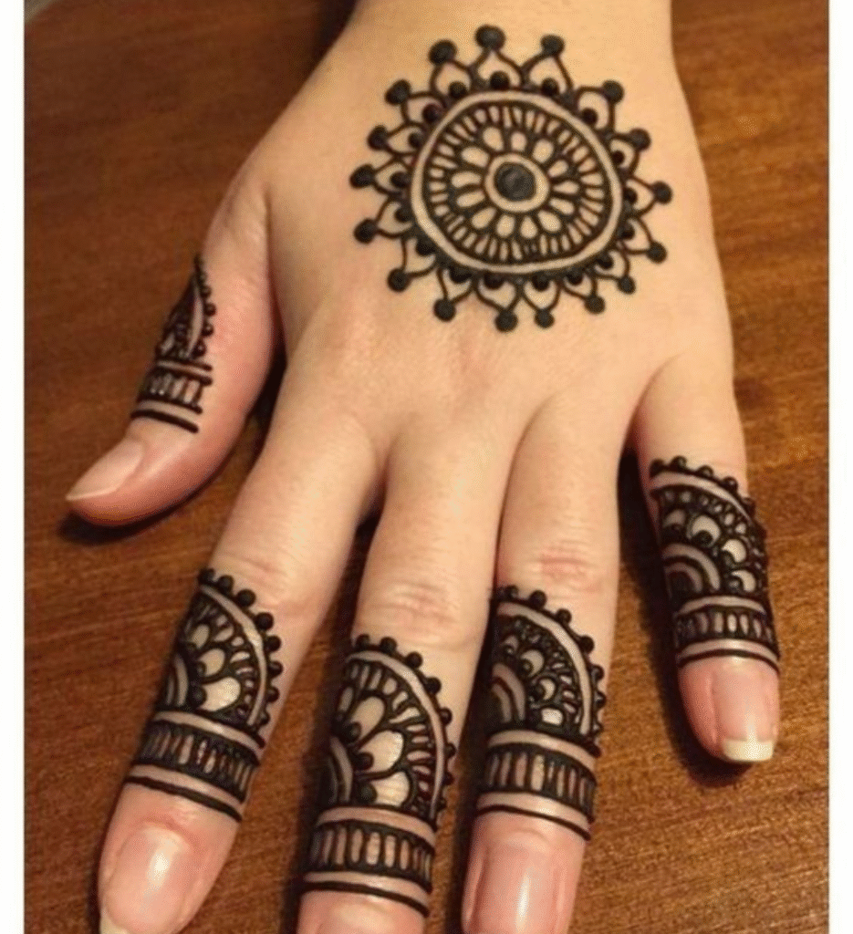 easy tikki mehndi design