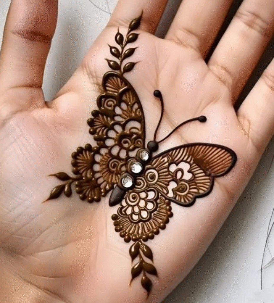 front butterfly mehndi
