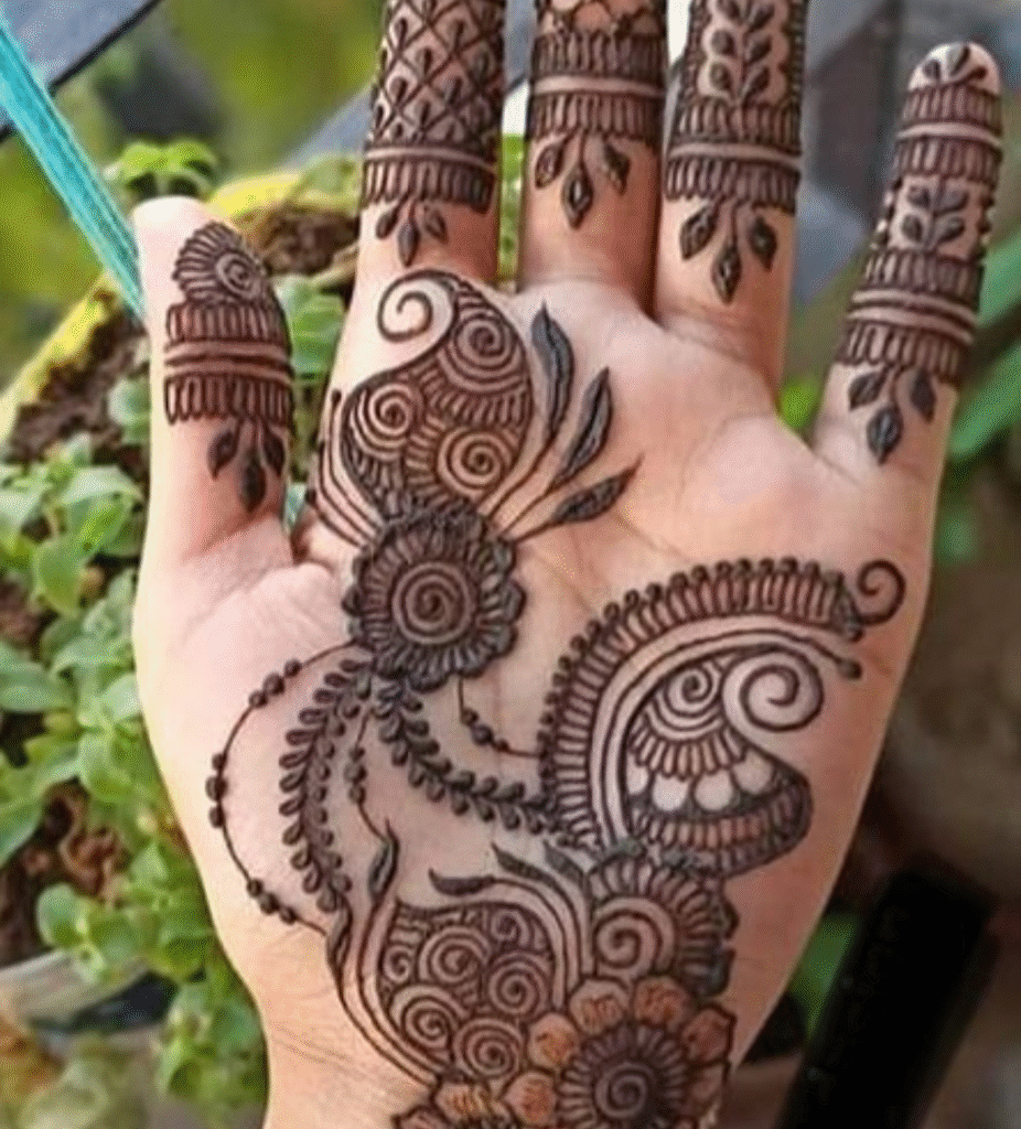 front hand traditional mehndi