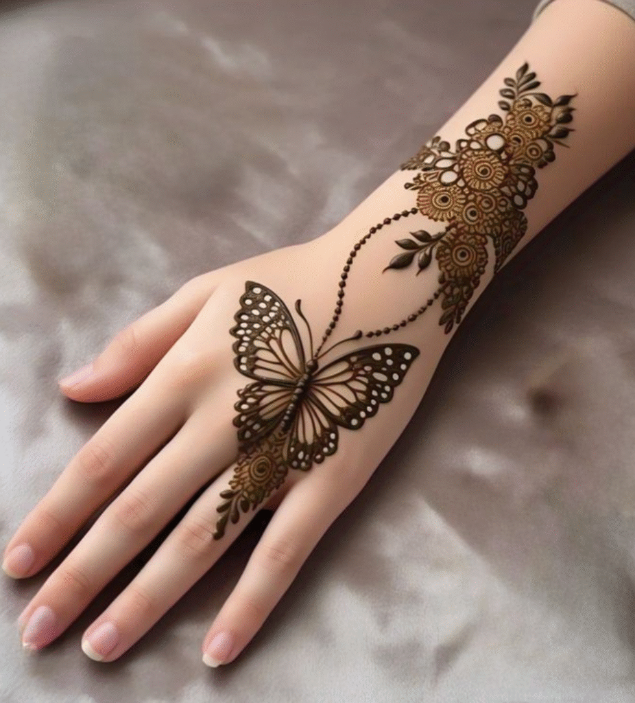 lattest butterfly mehndi design