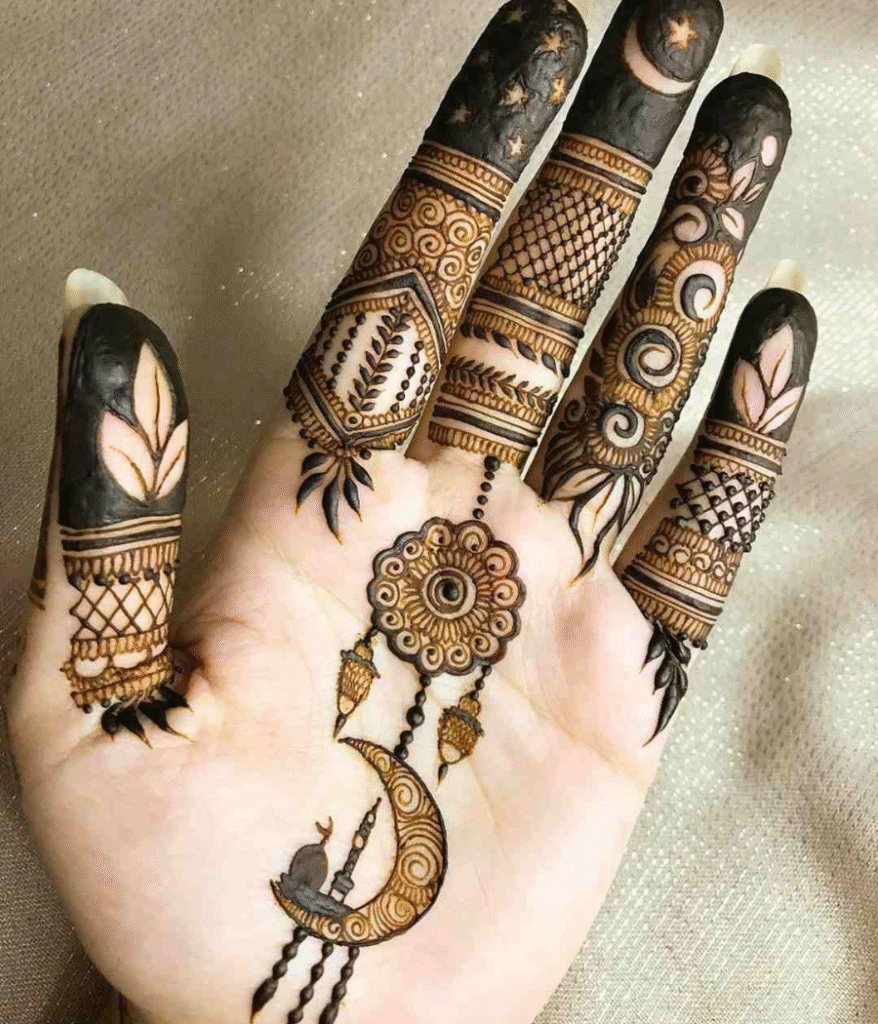 moon happy bakra eid mehndi design