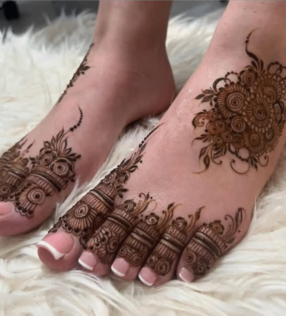 motif leg mehndi design